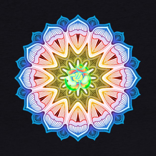 Mandala Geometry Fractal Sacred Yoga Art Mantra Good Vibe by twizzler3b